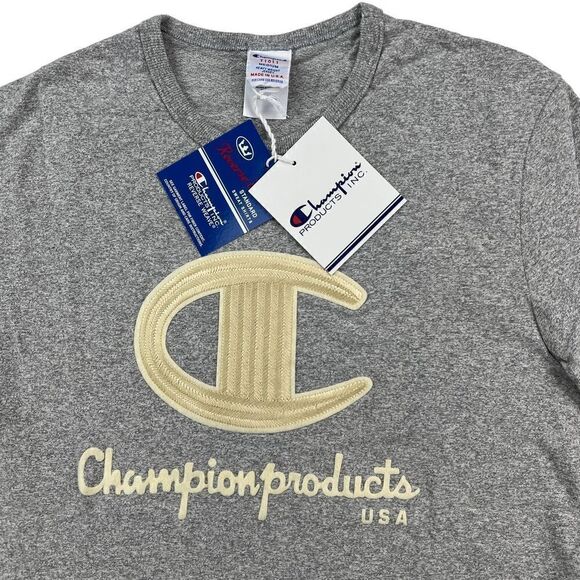 New Champion Men US M Gray Heavyweight Jersey Heritage T-Shirt | Made in USA - Picture 3 of 11